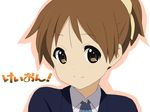  bad_id bad_pixiv_id brown_eyes brown_hair hirasawa_ui k-on! ponytail school_uniform smile solo yunotimo 