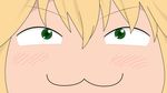  :3 arihara_ayumi blonde_hair blush close green_eyes hatsukoi_limited vector 
