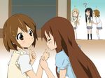  =_= akiyama_mio blush closed_eyes detamaka finger_sucking glasses hirasawa_yui k-on! kotobuki_tsumugi multiple_girls o_o school_uniform sweater_vest tainaka_ritsu yamanaka_sawako yaranaika yurijoshi |_| 