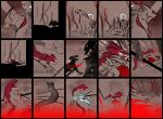  ambiguous_gender angry antlers armor artificer_(rain_world) attack bared_teeth bite blood blood_drip blood_pool bodily_fluids chieftain_scavenger collapse comic corpse death dripping electric_weapon electricity fan_character feral fight flinch frill_(anatomy) gem glare group hi_res horn jumping kayw2324 lunging markings mask melee_weapon motion_lines orange_eyes orange_paint paint pearl_(gem) pinned pinned_to_ground plant polearm rain_world red_markings scar scavenger_(rain_world) scavkit_(kayw2324) shaking silhouette simple_background sitting slugcat snarling spear stab standing symbol tense throat_biting throwing_weapon trembling videocult weapon worried wounded 