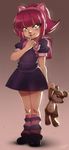  1girl annie_hastur child dress league_of_legends pink_hair short_hair solo zeshgolden 