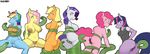  2016 antelon anthro anthrofied anus applejack_(mlp) areola big_breasts blonde_hair bottomless breasts butt clothed clothing dock earth_pony equine female fluttershy_(mlp) friendship_is_magic group hair horn horse long_hair mammal multicolored_hair my_little_pony navel nipples nude pink_hair pinkie_pie_(mlp) pony purple_hair pussy rainbow_dash_(mlp) rainbow_hair rarity_(mlp) restrained simple_background sweat tentacles twilight_sparkle_(mlp) unicorn white_background 