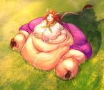  bambooslayer16 big_breasts blue_eyes breasts hair horn huge_breasts humanoid lactating looking_at_viewer malon nintendo obese ocarina_of_time orange_hair overweight tears the_legend_of_zelda video_games 