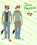  2016 anthro canine clothed clothing digital_media_(artwork) ermine fur hybrid jaxneesen looking_at_viewer male mammal model_sheet mustelid simple_background smile solo weasel 