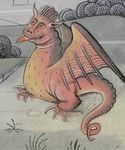  ambiguous_gender ancient_furry_art derp_eyes dragon grass humor long_tail obese overweight scalie solo source_request teeth tongue tongue_out traditional_media_(artwork) unknown_artist what wings 