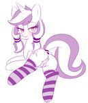  2016 anus bedroom_eyes blush butt clothing cotton_candy cutie_mark equine eyelashes fan_character female feral fur hair half-closed_eyes hearlesssoul horn horse legwear looking_at_viewer looking_back mammal my_little_pony nude pony presenting presenting_hindquarters pussy raised_tail seductive smile solo stockings unicorn 