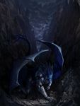  3_toes 5_fingers aaros_(artist) anthro armor clothed clothing detailed_background digitigrade dragon male membranous_wings open_mouth outside sky solo teeth thunder toes tongue wings 