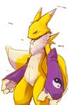  2013 anthro canine chest_tuft digimon digital_media_(artwork) female fox mammal manmosu_marimo pussy renamon simple_background standing tagme tuft white_background 