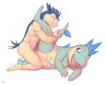  anal anal_penetration croconaw erection male male/male nintendo open_mouth penetration penis pok&eacute;mon sex seyrmo typhlosion video_games 