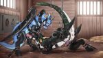 absurd_res all_fours animal_genitalia animal_penis anus barn bdsm black_body black_fur blue_body blush bodily_fluids bondage_gear bondage_gloves canine_genitalia canine_penis chained_cuffs chastity_cage chastity_device clothing collar cuff_(restraint) cum cum_dripping_from_penis cum_from_ass cum_in_ass cum_inside cum_on_ground dragon drooling duo ear_piercing ear_tag embarrassed erection fellatio feral feral_on_feral fur furred_dragon furred_scalie gag genital_fluids genitals half-closed_eyes handwear hay hay_bale hazzie hi_res hoof_gloves hoof_on_head hybrid luterre male male/male muzzle_(object) muzzle_gag mythological_creature mythological_scalie mythology narrowed_eyes one_leg_up oral oral_penetration penetration penile penis penis_in_mouth piercing raised_leg restraints sackless saliva scalie sex shaking side_view slave sleeves standing tapering_penis white_body white_fur wings wings_tied zephy_(nightfire_zephyr)