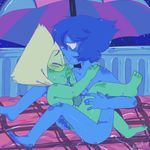  barefoot blue_hair blue_skin cartoon_network duo eyes_closed female female/female flat_chested green_hair green_skin hair humanoid lapis_lazuli_(steven_universe) masturbation not_furry peridot_(steven_universe) pussy pussy_juice restrained rocket-et sex smile steven_universe sweat 