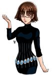  atlus braid brown_hair catherine_(game) company_connection cosplay crown_braid glasses katherine_mcbride katherine_mcbride_(cosplay) kitsune23star looking_at_viewer niijima_makoto persona persona_5 short_hair solo upper_body 