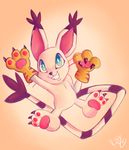  armpits cat clothing digimon feline female gatomon gloves invalid_tag krayboost mammal paws smile 