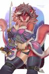  2016 anthro arm_warmers belt bra breasts camel_toe cleavage clothed clothing feline female gloves legwear lion mammal melee_weapon miles_df panties solo stockings sword underwear weapon 