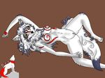  amaterasu anthro armpits black_eyes breasts canine deity digital_media_(artwork) female fur mammal neckroo nipples nude red_marks simple_background video_games white_fur ōkami 