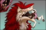  anthro canine dog male mammal micro open_mouth pawpads sergal silvergrin teeth tongue vore 