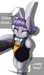  blue_eyes bow_tie captainpudgemuffin clothing duo english_text eyelashes faceless_male female feral friendship_is_magic fur grey_fur hair male maud_pie_(mlp) my_little_pony purple_hair solo text 