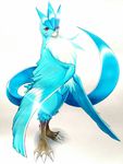  025aki ambiguous_gender articuno avian blush claws feathered_wings feathers feral legendary_pok&eacute;mon nintendo pok&eacute;mon red_eyes simple_background solo video_games white_background wings 