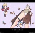  1girl abaddon_(eve_online) amarr_empire_(eve_online) artist_name ass_visible_through_thighs battleship_(eve_online) blonde_hair blue_eyes blue_hair boots breasts brown_dress brown_footwear cameltoe capital_ship_(eve_online) carrier_(eve_online) chibi combat_ship_(eve_online) commentary company_logo company_name copyright_name deformed dress einherji_(eve_online) electronic_warfare_ship_(eve_online) emblem eve_online feet_out_of_frame full_body giant giantess grey_hair heavy_fighter_(eve_online) highres knee_boots letterboxed light_fighter_(eve_online) logo long_hair long_sleeves mecha_musume medium_breasts medium_hair mekito1 miniskirt minmatar_republic_(eve_online) multiple_girls open_mouth panties personification pleated_skirt purple_eyes science_fiction size_difference skirt sleeveless spacecraft star_(symbol) supercarrier_(eve_online) support_ship_(eve_online) teeth thigh_strap thrusters tyrfing_(eve_online) underwear upper_teeth_only white_panties x_x 