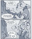  anthro canine clothed clothing comic dialogue disney english_text female fox mammal mistermead open_mouth overalls phone skye_(zootopia) solo speech_bubble teeth text tools wrench zootopia 