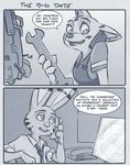  anthro canine clothed clothing comic computer dialogue disney duo english_text female fox jack_savage lagomorph male mammal mistermead necktie open_mouth overalls phone rabbit skye_(zootopia) speech_bubble teeth text tools wrench zootopia 