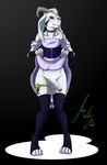  anthro asriel_dreemurr blush caprine clothed clothing collar crossdressing edit goat horn legwear mammal penis skirt stockings undertale video_games 