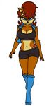  2016 anthro big_breasts blue_eyes breasts chipmunk cleavage clothed clothing female hair happyanthro looking_at_viewer mammal red_hair rodent sally_acorn smile solo sonic_(series) 