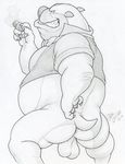  all_dogs_go_to_heaven anthro anus backsack balls bottomless bow_tie butt canine carface cigar clothed clothing dog dress_shirt dudebulge greyscale male mammal monochrome overweight overweight_male pencil_(artwork) perineum pitbull_terrier rear_view saggy_balls sharp_teeth shirt signature smile smirk smoking solo spread_legs spreading teeth traditional_media_(artwork) vest 