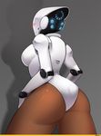  1girl android ass blush breasts from_behind hands_on_hips haydee_(game) haydee_(haydee) huge_ass huge_breasts solo thick_thighs thighs wide_hips 