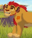  brown_eyes disney feline feral hair janjahyena kion lion male mammal red_hair smile solo the_lion_guard the_lion_king whiskers young 