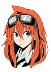  absurdres amano_tora goggles goggles_on_head highres kazenoko long_hair looking_at_viewer orange_hair original simple_background solo white_background 