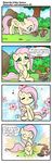  2016 blush comic cutie_mark english_text equine female feral fluttershy_(mlp) friendship_is_magic group hair hungry mammal my_little_pony outside pegasus pencils_(artist) pink_hair rodent sitting squirrel text tree wings 