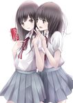  bad_id bad_nicoseiga_id black_eyes black_hair chikuwa_(odennabe) cola hug hug_from_behind long_hair multiple_girls open_mouth original school_uniform yuri 