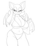  2016 anthro bat big_breasts bikini breasts cleavage clothed clothing female huge_breasts mammal rouge_the_bat smile solo sonic_(series) speeds swimsuit wings 
