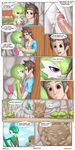  2016 anthro big_breasts blush breasts clothed clothing comic cum dialogue duo english_text female gardevoir green_hair hair hi_res human humanoid male male/female mammal masterploxy nintendo nipples penis pok&eacute;mon pussy red_eyes sex text vaginal video_games 