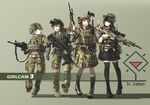  :d :o adapted_uniform belt black_hair blonde_hair blue_eyes brown_eyes brown_hair gloves goggles gun helmet highres holding holding_gun holding_weapon holster kneehighs load_bearing_vest locked_arms long_hair military military_uniform multicam_(camo) multiple_girls night_vision_device one_eye_closed open_mouth original pouch purple_eyes rifle scope short_hair silver_hair skirt sling smile soldier tantu_(tc1995) thighhighs trigger_discipline uniform walking watch weapon wristwatch zettai_ryouiki 