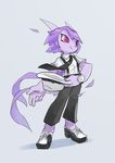  2016 anthro clothed clothing dragon fedora female footwear freedom_planet freedom_planet_2 hair hat horn long_hair necktie pants purple_hair sash_lilac shoes simple_background suspenders tysontan video_games watch 