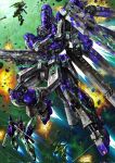  arm_shield assault_visor asteroid beam_rifle char&#039;s_counterattack char&#039;s_counterattack_-_beltorchika&#039;s_children clenched_hand commentary_request corrupted_twitter_file earth_federation_space_forces energy_gun energy_sword exhaust explosion fin_funnels finger_on_trigger firing flying green_eyes green_visor gun gundam gundam_unicorn hi-nu_gundam highres holding holding_gun holding_sword holding_weapon mecha mecha_focus missile_pod mobile_suit no_humans nt-d re-gz_custom robot roundel science_fiction shield space star_(sky) stark_jegan sword v-fin weapon zandan_zero_to_na!? 