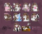 angry anthro beverage box breasts collar container cookie cup draw_me_like_one_of_your_french_girls duo felid female food hi_res hug kissing mammal meme naoto open_mouth pantherine shy solo sticker tea telegram telegram_sticker tiger titanic_reference yawn