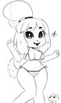  &lt;3 2016 animal_crossing anthro bikini blush breasts canine clothed clothing dog female fur hair hearlesssoul isabelle_(animal_crossing) looking_at_viewer mammal navel nintendo open_mouth shih_tzu simple_background smile solo swimsuit video_games 