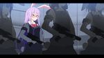  animal_ears armband bespectacled blurry bow bowtie breasts bunny_ears bunny_tail collared_shirt cowboy_shot depth_of_field faceless faceless_female glasses gun head_out_of_frame lavender_hair long_hair medium_breasts multiple_girls no_eyes parody reisen_udongein_inaba scared semi-rimless_eyewear shirt skirt soldier solo_focus star_wars tail touhou trembling vest wavy_mouth weapon xialuluo_(sharuro) 