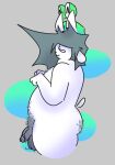 balls belly belly_hair body_hair butt butt_hair chest_hair clothing frog_hat genitals hair hairy_balls hat headgear headwear humanoid male nude nude_male overweight penis poundfulpanda pubes simple_background small_penis solo tem tem_me_(poundfulpanda) temmie_(species) undertale_(series) white_body