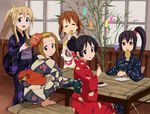  akiyama_mio alternate_hairstyle bamboo barefoot black_eyes black_hair blonde_hair blue_eyes brown_eyes brown_hair eating food fork hair_bun hirasawa_yui japanese_clothes k-on! kimono kotobuki_tsumugi kumosuke long_hair looking_back mask mouth_hold multiple_girls nakano_azusa official_style plate ponytail scrunchie short_hair side_ponytail sitting squatting tainaka_ritsu taiyaki tanabata tanzaku wagashi yukata 