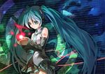  aqua_eyes aqua_hair binary detached_sleeves hatsune_miku headphones headset heart long_hair musical_note ryuutetsu skirt solo twintails very_long_hair vocaloid 