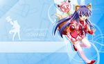  animal_ears bad_id bad_pixiv_id clannad fingerless_gloves fox_ears fox_tail fujibayashi_kyou gloves long_hair magical_girl naka_noboru purple_eyes purple_hair solo tail thighhighs wallpaper wand 