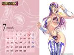  american_flag_bikini bikini boots breasts calendar_(medium) flag_print highres homare_(fool's_art) large_breasts long_hair mask open_mouth purple_hair slingshot_swimsuit solo swimsuit the_usa thigh_boots thighhighs underboob wallpaper wrestle_angels wrestle_angels_survivor_2 wrestling 