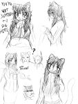 3:4 4chan_anon 5_fingers :3 absurd_res anthro big_eyes black_line_art bottomwear bra breasts cleavage closed_smile clothed clothing constricted_pupils dialogue digital_media_(artwork) domestic_cat english_text eye_through_hair eyebrow_through_hair eyebrows eyelashes eyewear facial_hair felid feline felis female femcel_(character) fingers fully_clothed fur glasses greyscale gun hair handgun hanged hi_res holding_gun holding_handgun holding_object holding_ranged_weapon holding_revolver holding_rifle holding_weapon long_hair looking_at_viewer mammal midriff monochrome mouth_closed multiple_images noose notched_ear open_mouth open_smile pointy_ears prick_ears pupils question_mark ranged_weapon rectangular_glasses revolver rifle rope simple_background sketch_page skirt small_pupils smile solo soyjak sports_bra standing sweater tail talking_to_viewer teeth text topwear translucent translucent_hair underwear vest weapon wearing_glasses whiskers white_background