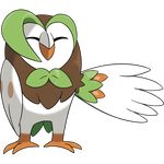  avian bird brown_feathers dartrix feathers green_feathers nintendo official_art owl pok&eacute;mon video_games white_feathers 