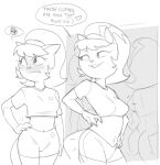 2025 accessory annoyed anthro asking asking_another bent_arm big_eyes biped black_and_white black_text blush blush_lines bottomwear breast_size_difference breasts closed_frown clothed clothed_anthro clothed_female clothing crop_top curvy_figure dbaru dialogue digital_drawing_(artwork) digital_media_(artwork) domestic_cat duo english_text eyebrow_through_hair eyebrows eyelashes felid feline felis female fingers frown frustration_cloud fully_clothed fully_clothed_anthro fully_clothed_female hair hair_accessory hairband hand_on_hip hand_on_own_hip hands_on_hips hands_on_own_hips head_turned heart_symbol hi_res highlights_(coloring) humanoid_hands iconography iris katty_katswell kitty_katswell legs_together long_eyelashes looking_at_another looking_away looking_back looking_back_at_another mammal medium_breasts medium_hair midriff mirror mirror_reflection monochrome motion_lines motion_outline mouth_closed navel nickelodeon no_pupils pointy_ears pose prick_ears question reflection shirt shorts sibling_(lore) sister_(lore) sisters_(lore) sketch smile smiling_at_another smug speech_bubble standing t.u.f.f._puppy tail talking_to_another text text_emphasis text_with_heart thick_thighs thin_eyebrows three-quarter_view tight_clothing tight_crop_top tight_shirt tight_topwear topwear translucent translucent_hair twins_(lore) underline white_heart yes-no_question