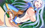  1girl areolae blue_hair blush bodysuit breasts censored clothed_female_nude_male coscos!:_anata_gonomi_no_cosplay_h_shite_ageru game_cg green_eyes hamashima_shigeo highres large_breasts legs long_hair looking_at_viewer mosaic_censoring navel nipples open_clothes open_mouth penis pussy rape saliva sex shaved shaved_pussy solo_focus sweat tears thighs vaginal 